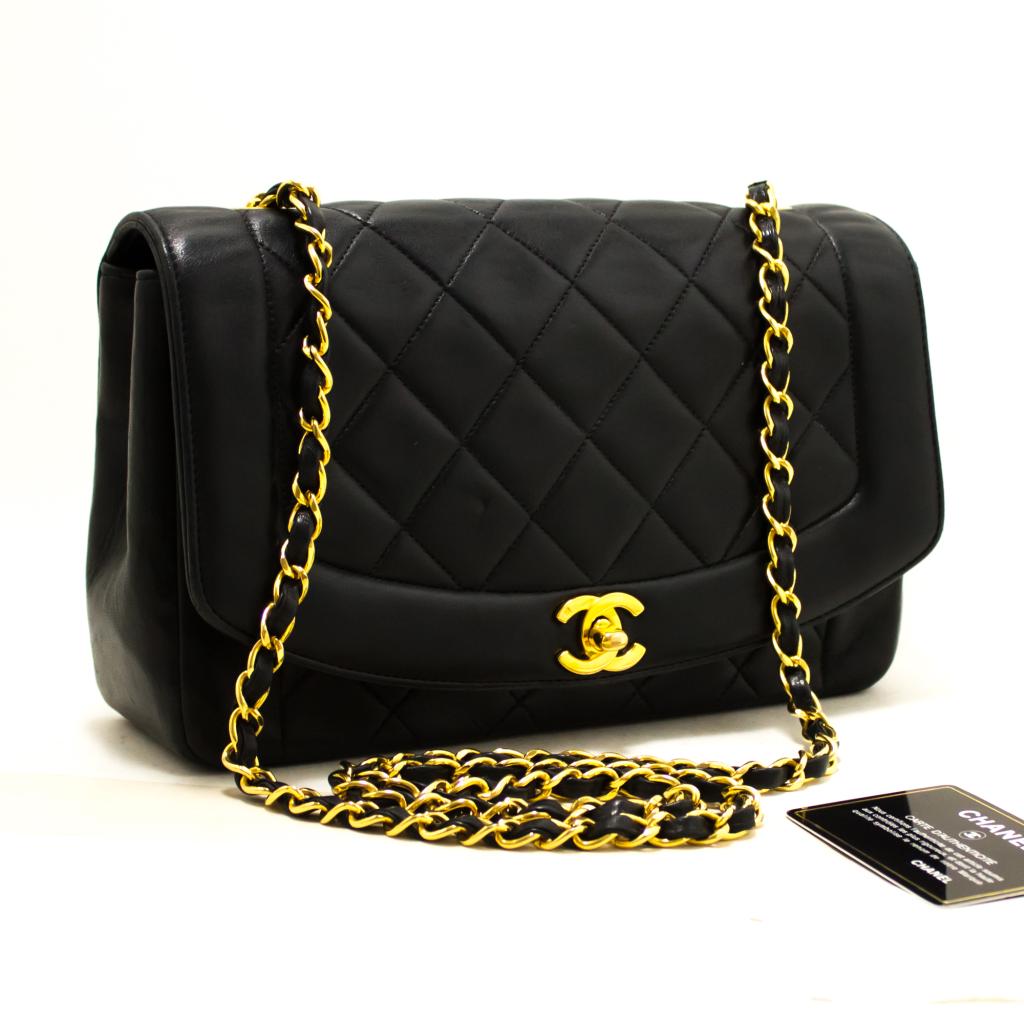 R03 Chanel Authentic Diana Flap Chain Shoulder Bag Crossbody